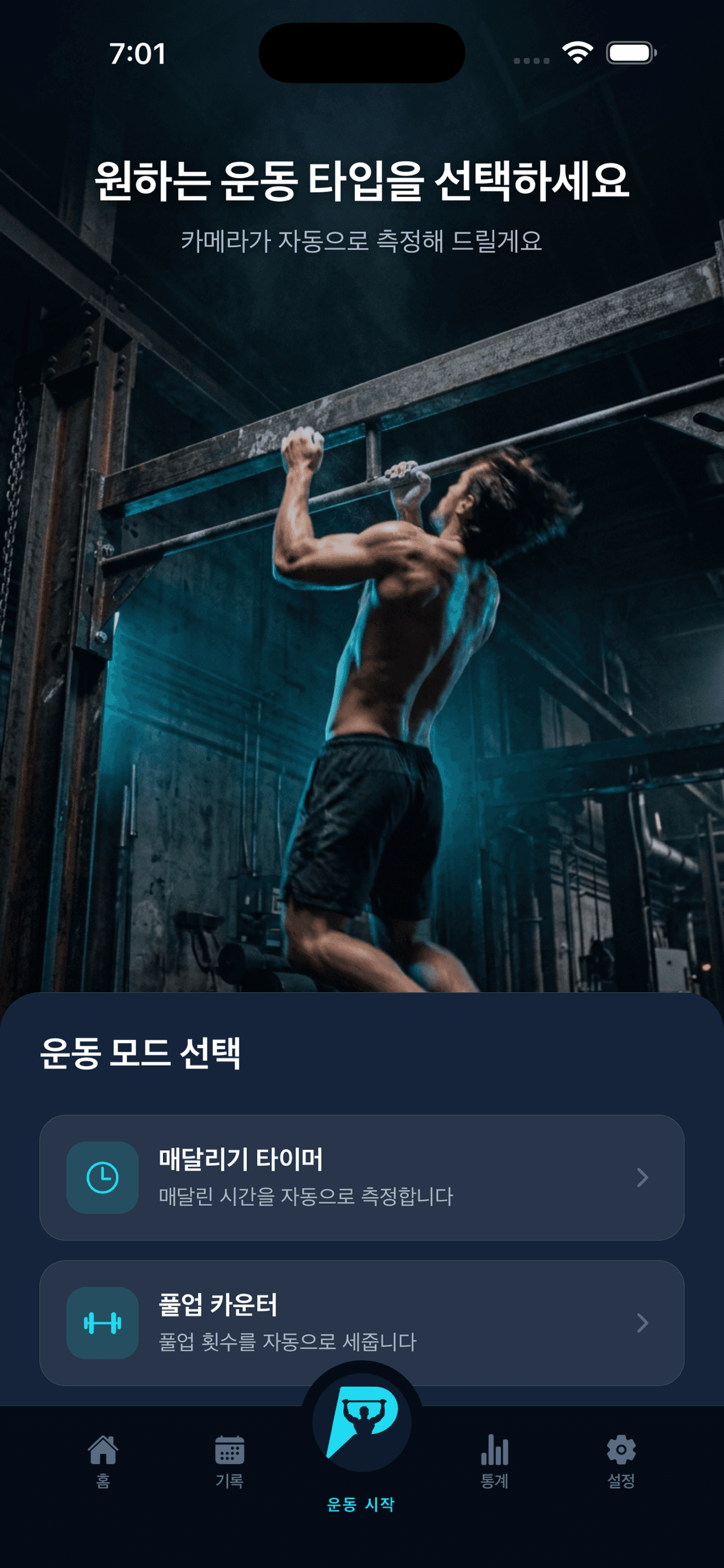 Pull Up Day exercise type selection - pull-ups and dead hangs